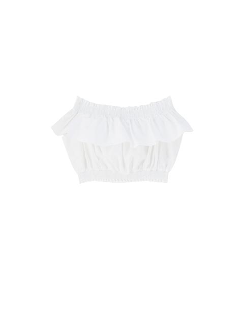 Top Blanco Cropped Volantes