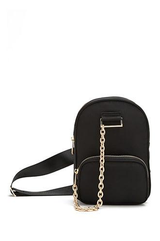 Forever 21 Chain-strap Mini Backpack , Black