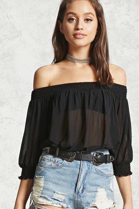 Off-the-shoulder Crop Top