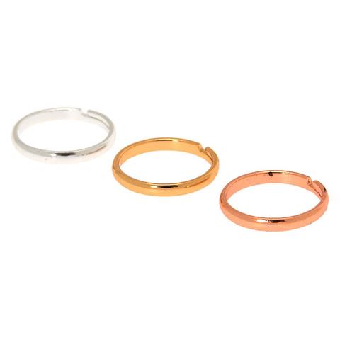 Claire's Mixed Metal Classic Band Toe Ring Set - 3 Pack
