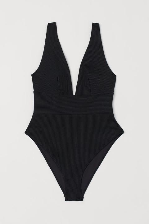 Maillot De Bain Côtelé - Noir