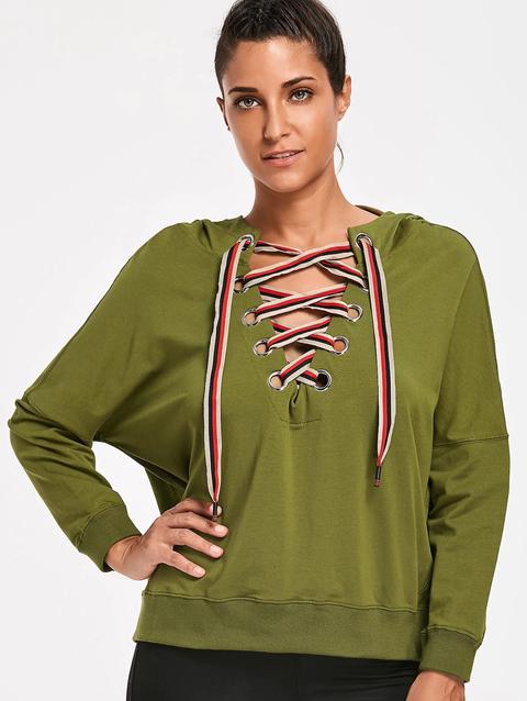 Felpa Con Cappuccio In Jeans Army Green