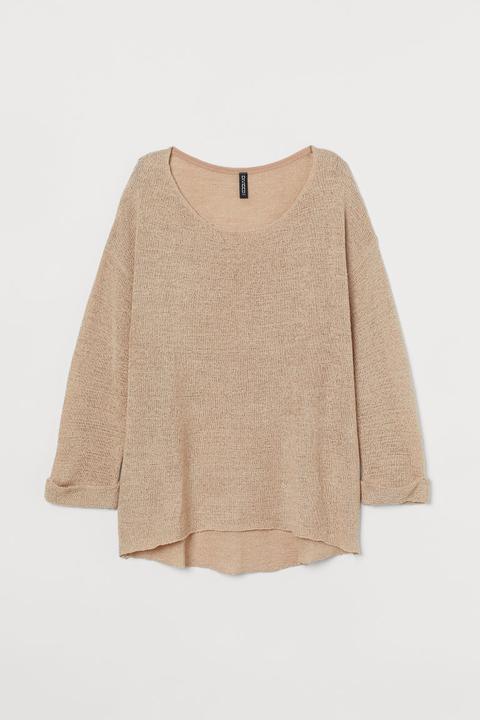 Pull En Maille Lâche - Beige