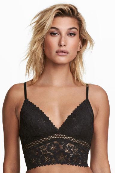 Bralette En Malla Y Encaje