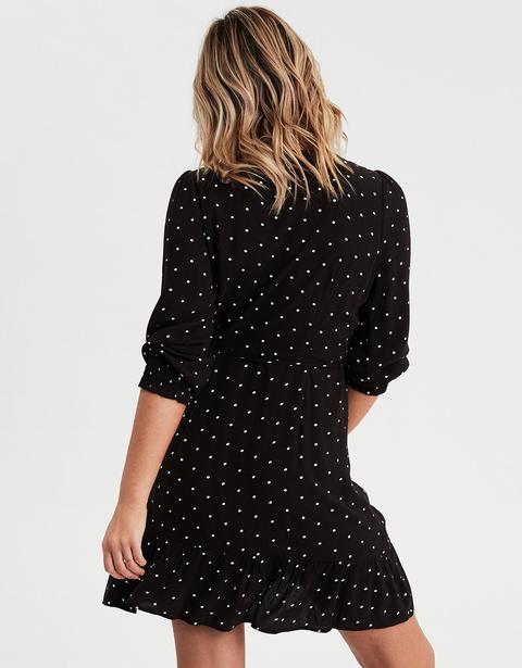 American eagle cheap black wrap dress