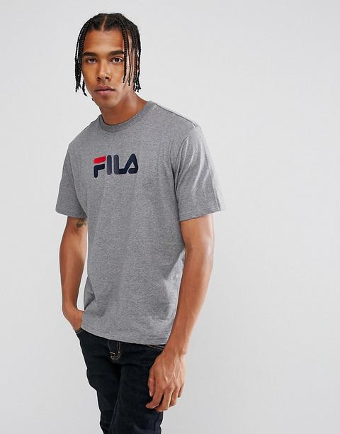 Camiseta Gris Con Logo De Estilo Retro De Fila Black