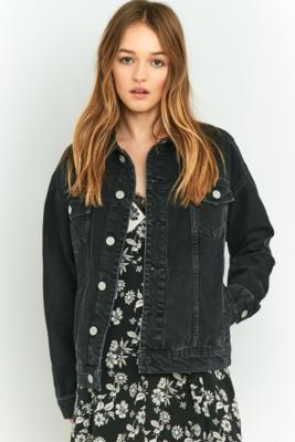 Bdg Oversized Black Denim Jacket - Womens S