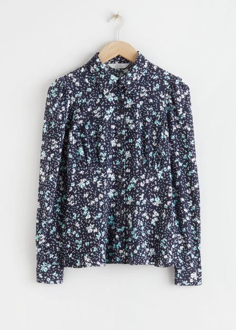 Floral Crepe Fitted Blouse