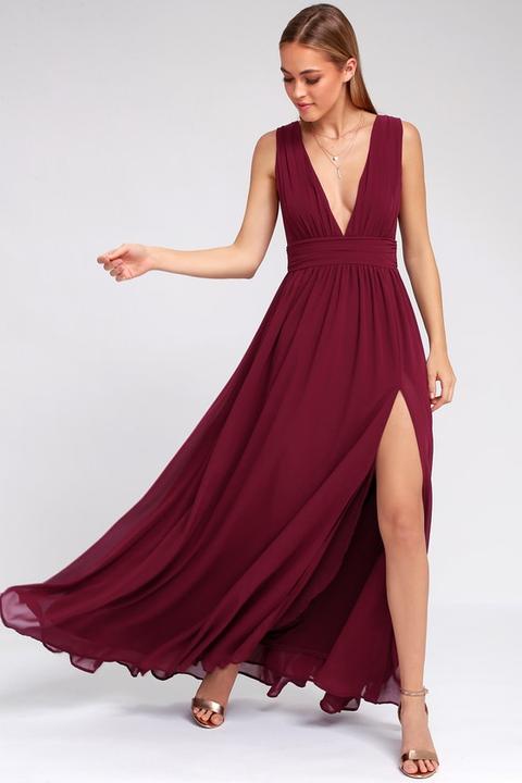 Heavenly Hues Burgundy Maxi Dress - Lulus