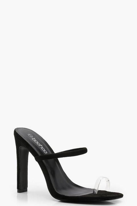 Clear Toe Ring Skinny Mule Heels