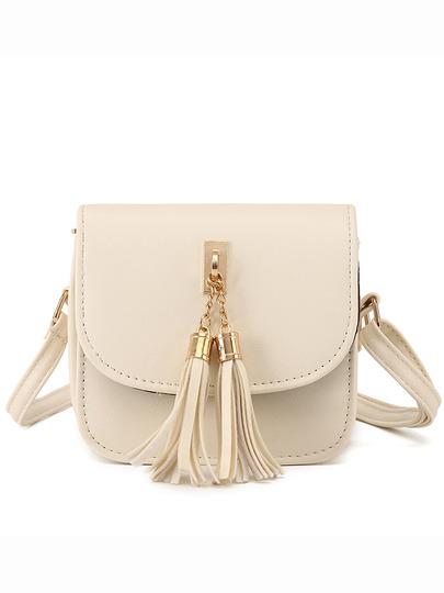 Bolso Flecos Embellecido -beige