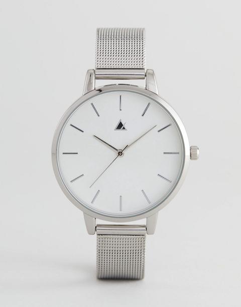 Asos - Orologio In Maglia Metallica Argento Tono Su Tono - Argento