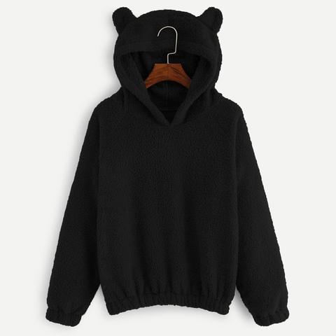 Solid Teddy Hoodie