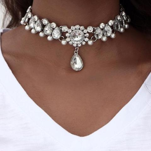 Choker Pearl Crystal