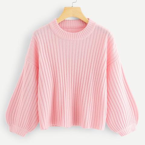 Strickpullover Mit Bishopärmeln