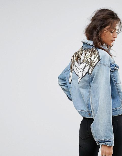 Chaqueta De Denim Con Adorno Glamuroso De Free People