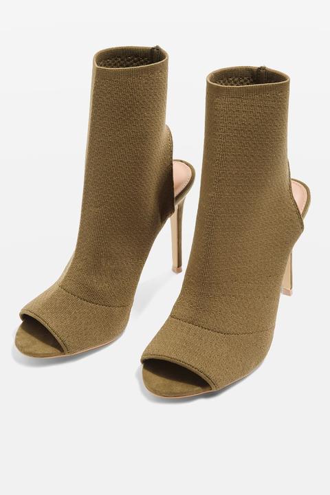 Womens Madame Sock Boots - Khaki, Khaki