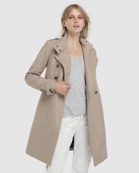 Easy Wear - Abrigo De Mujer Estilo Militar Liso