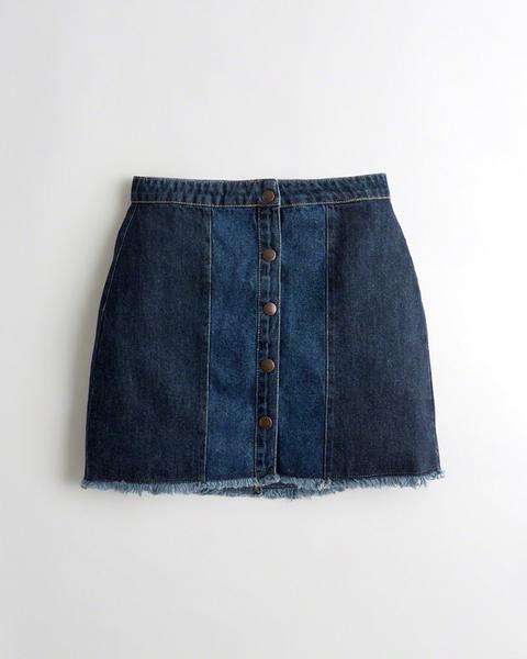 Falda De Denim De Tiro Muy Alto