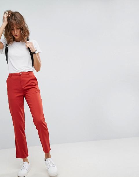 Asos Chino Trousers In Red - Red