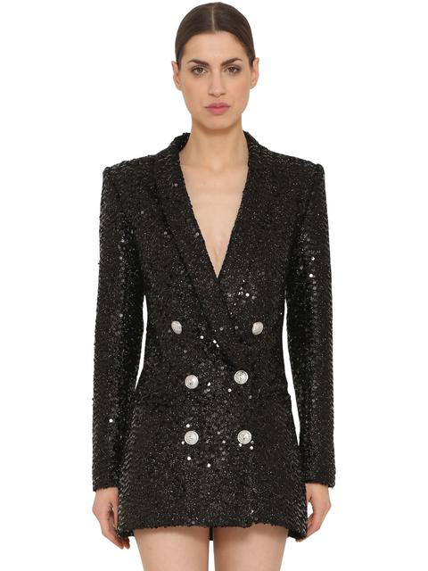 Blazer Doppiopetto Oversize Con Paillettes