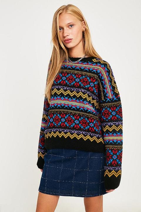 Urban Outfitters - Fairisle-pullover In Knalligen Farben - Damen 36