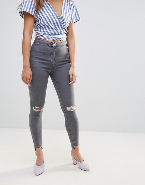 Parisian Knee Rip Jeans - Grey