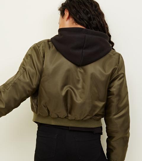 Girls khaki hotsell bomber jacket