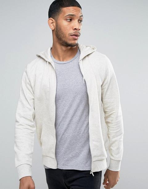 Sudadera En Crema Con Capucha Y Cierre De Cremallera De New Look