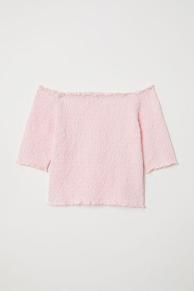 H & M - Top Spalle Scoperte Con Smock - Rosa