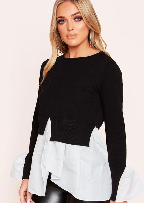 layered look jumper shirt