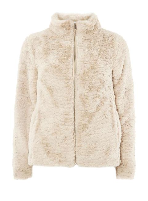 Cream Faux Fur Coat