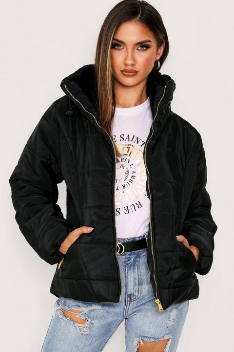 Side Quilted Puffer Jacket