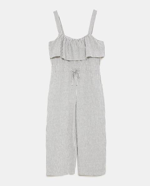 Striped Jumpsuit With Ruffles from Zara 