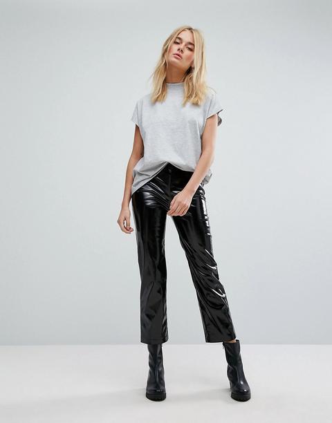 Weekday Vinyl Trouser - Black