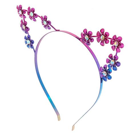 Claire's Anodized Metal Flower Cat Ears Headband