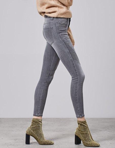 Pantalone Denim Skinny Grigio Medio