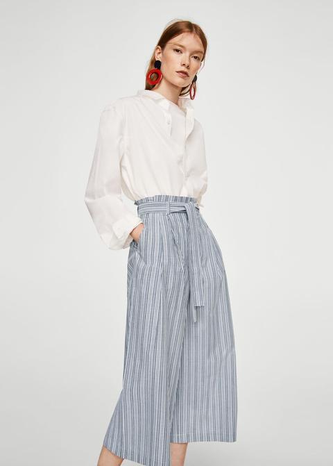 Pantaloni Crop Righe