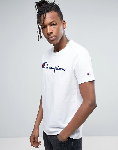 Champion - T-shirt Bianca Con Logo - Bianco