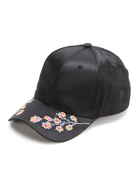 Black Flower Embroidery Baseball Cap