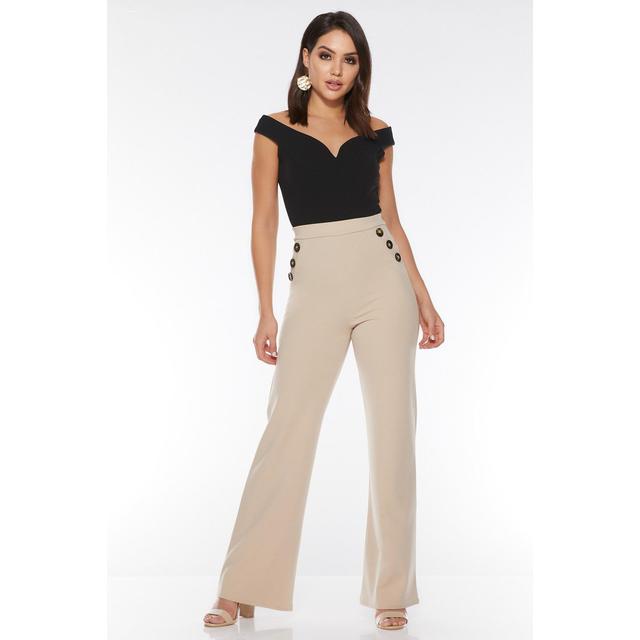 Stone Button Palazzo Trousers from Quiz 