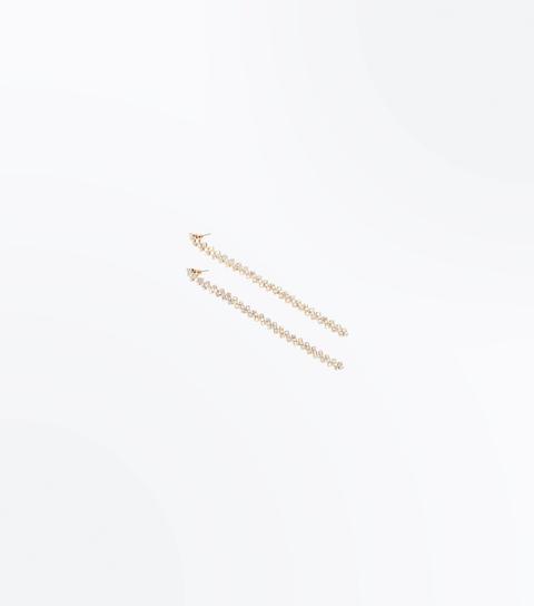 Gold Diamanté Shoulder Duster Earrings