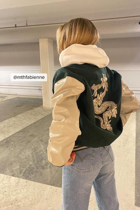 Ocean Lewis X Na-kd Varsity Ocean Jacket - Green