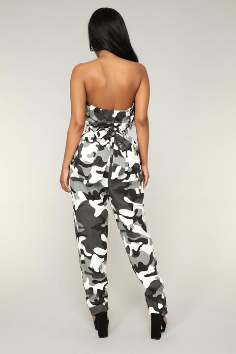 grey camo jumpsuit