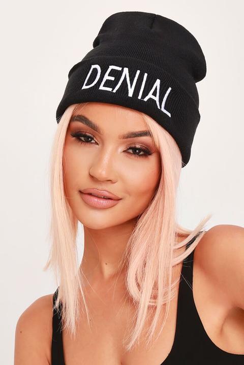 Black Denial Beanie Hat