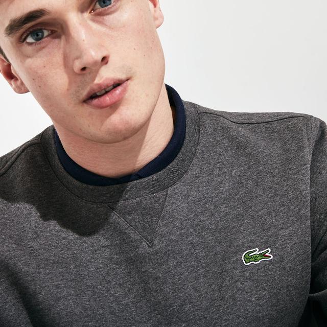 lacoste sports crew solid fleece