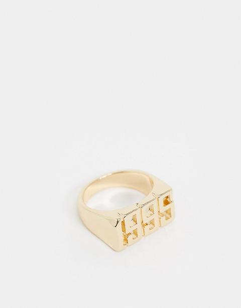 Asos Design - Bague Avec Année De Naissance 1995 - Doré