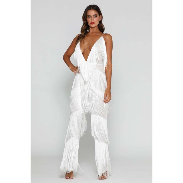 meshki malia fringe jumpsuit