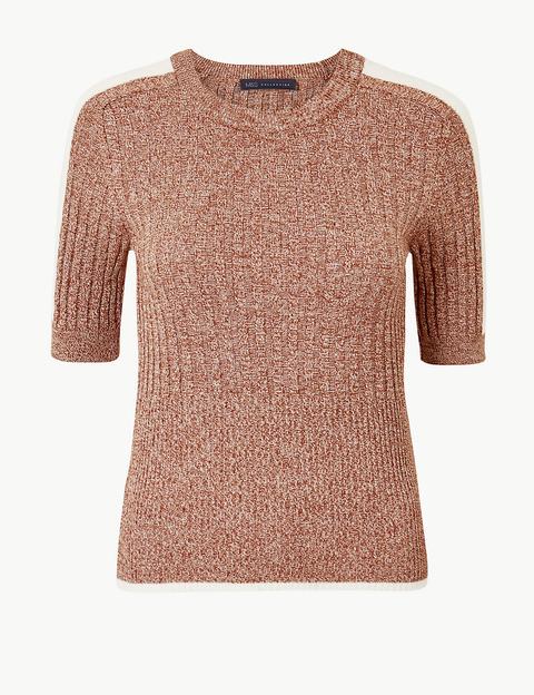 Textured Round Neck Knitted Top