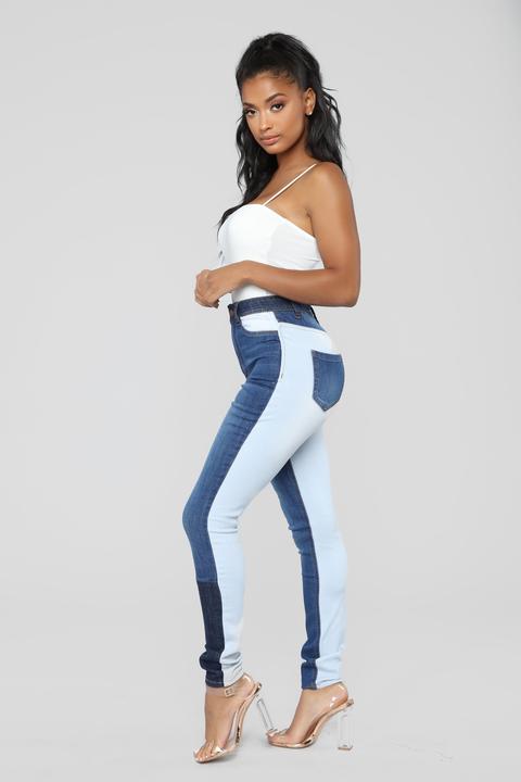 Two Faced Babe High Rise Jeans - Medium Blue Wash